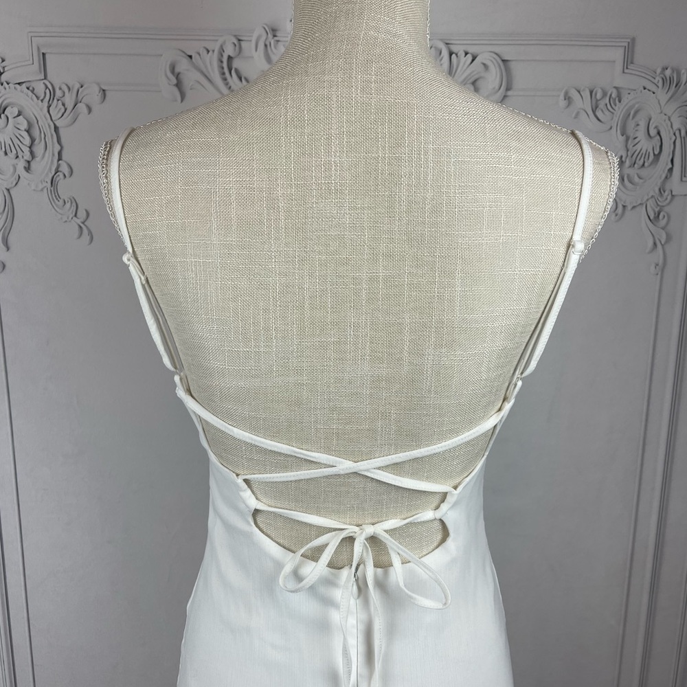 Casual Backless Cut Out Tie Back Spaghetti Straps Midi Dress - Picture 12 of 14